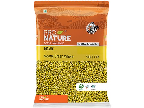 Pro Nature Organic Moong - Green (Whole), 500 g