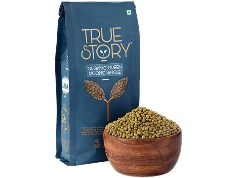 True Story Organic Green Moong Whole, 500 g
