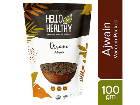 Hello Healthy Organic Ajwain - Rich in Antibacterial & Antifungal Properties, 100 g