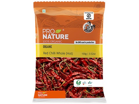 Pro Nature Organic - Red Chilli Whole (Hot), 100 g