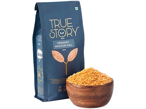 True Story Organic Masoor Dal, 500 g