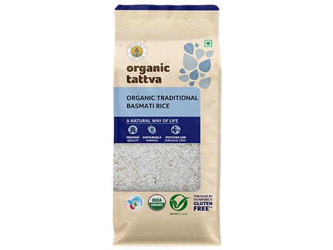 Organic Tattva Organic Basmati Rice/Basmati Akki - White, 1 kg
