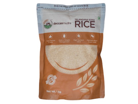 Deccanmudra Telangana Sona Rice - Rich In Nutrients, Low GI, Helps Manage Weight, 1 kg