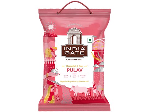 India Gate Long Grain Pure Pulav Basmati Rice, 5 kg