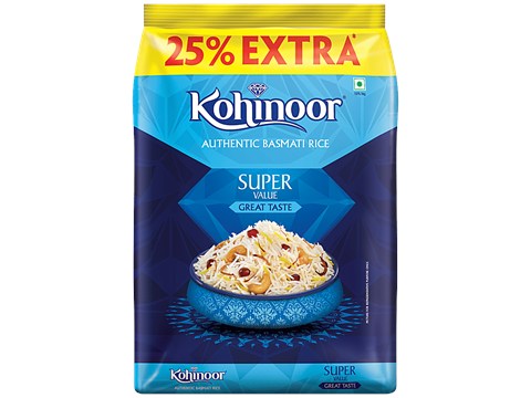 Kohinoor Basmati Rice/Basmati Akki - Authentic, Super Value, 1.25 kg