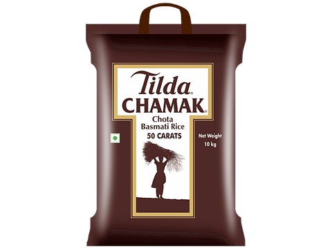 Tilda Chamak Chota Basmati Rice - 50 Carats, Long, Slender-Grained Aromatic, 10 kg