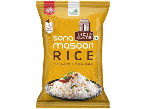 India Gate Sona Masoori Rice - Old Crop, 1 kg