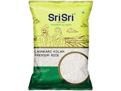 Sri Sri Tattva Lashkari Kolam Premium Rice, 1 kg