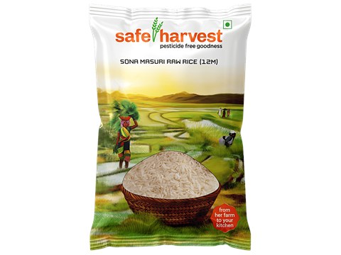 Safe Harvest Sona Masuri Raw Rice/Akki - 12 Months, Pesticide Free, 5 kg