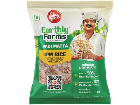 Double Horse Earthly Farms Vadi Matta IPM Rice, 1 kg