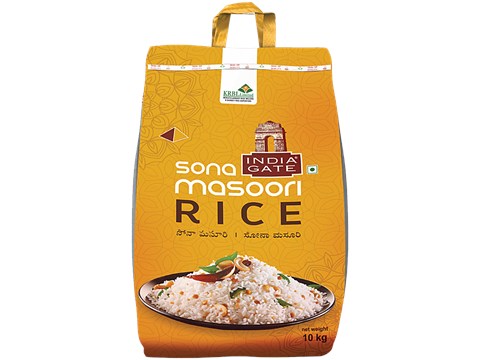India Gate Sona Masoori Rice - Raw, 10 kg