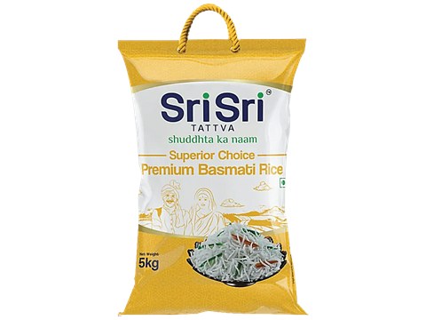 Sri Sri Tattva Superior Choice Basmati Rice - Long Grain, Intense Flavour, Rich Aroma, 5 kg