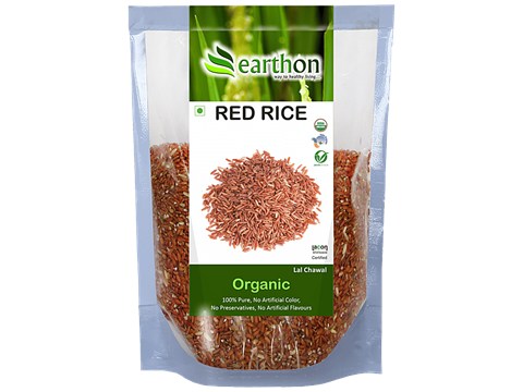 Earthon Organic Red Rice/Lal Chawal/Akki, 500 g