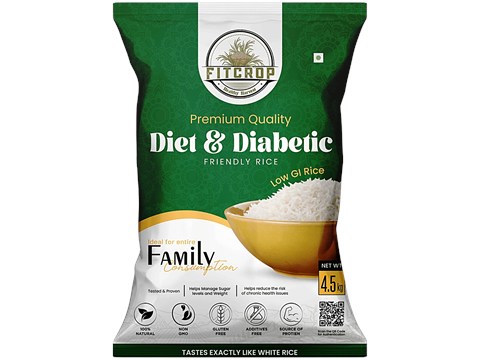Fitcrop Premium Quality Diet & Diabetic Friendly Rice, 4.5 kg