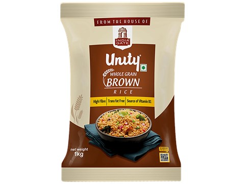 Unity Whole Grain Brown Rice - From The House Of India Gate, High Fibre, 1 kg