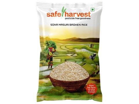 Safe Harvest Sona Masuri Broken Rice/Akki - Pesticide Free, 1 kg
