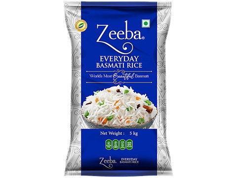 Zeeba Everyday Basmati Rice (Cooked length upto 14mm*), 5 kg