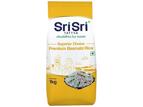 Sri Sri Tattva Superior Choice Basmati Rice - Long Grain, Intense Flavour, Rich Aroma, 1 kg