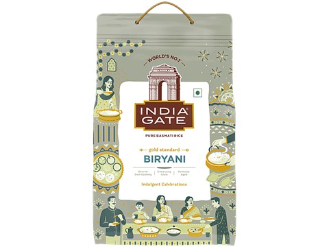 India Gate Extra Long Grain Pure Biryani Basmati Rice, 5 kg
