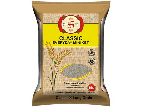 Shubh Labh Classic X-Long Grain Everyday Miniket Rice, 10 kg