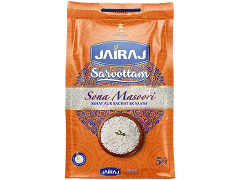 Jairaj Sarvotam Sona Masoori Rice, 5 kg