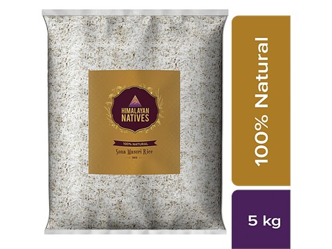 Himalayan Natives Sona Masuri White Rice - Natural & Pure, Sodium Free, 5 kg