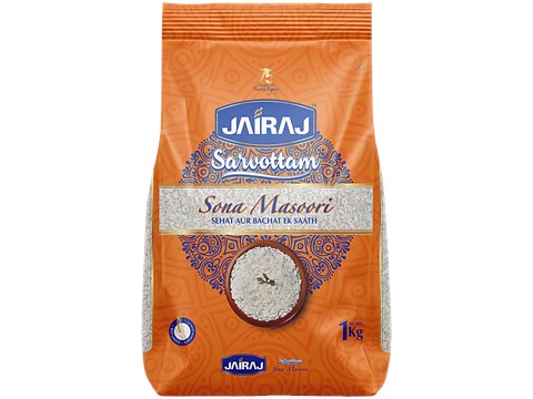 Jairaj Sarvotam Sona Masoori Rice, 1 kg