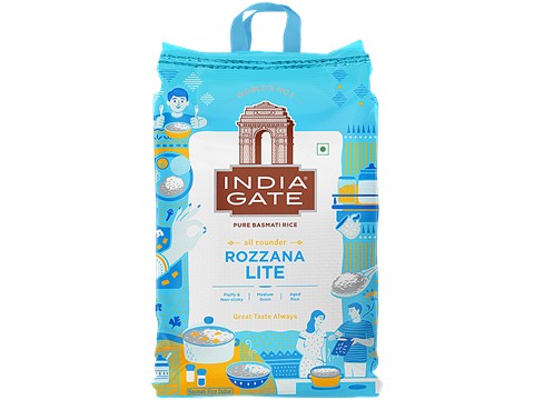 India Gate All Rounder Rozzana Lite Basmati Rice, 10 kg