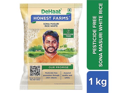 Dehaat Honest Farms Sona Masuri Rice White - Pesticide Free, 1 kg