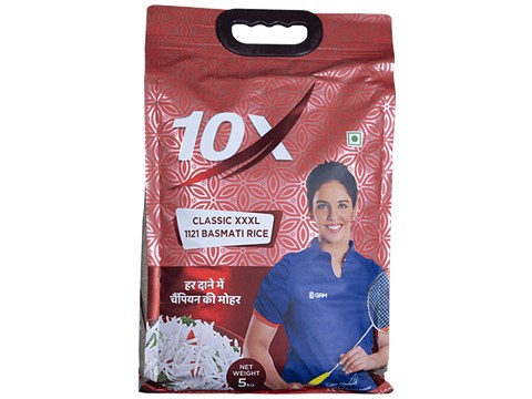 10X Classic Basmati Rice - XXXL 1121 Long Grain Low in Fat, 5 kg