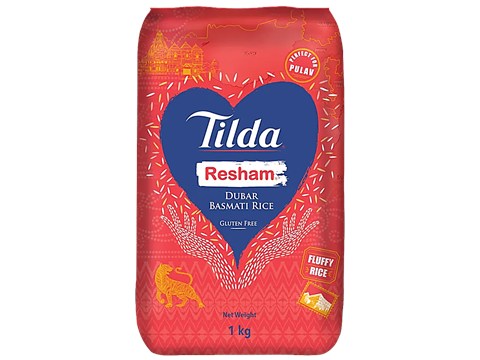 Tilda Resham Dubar Basmati Rice - Gluten Free, Rich Texture & Aroma, 1 kg