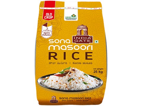 India Gate Sona Masoori Rice, 26 kg