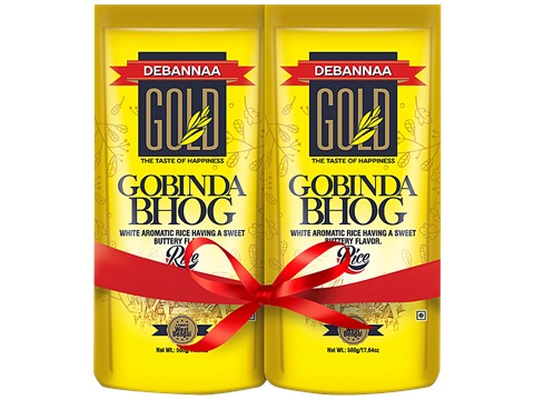 Debannaa Gold Gobinda Bhog Rice - White Aromatic Rice With Sweet Buttery Flavour, 500 g