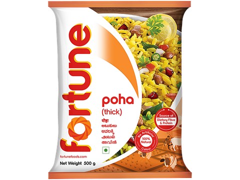 Fortune Thick Poha Source Of Fibre Protein Healthy Breakfast, 500 g