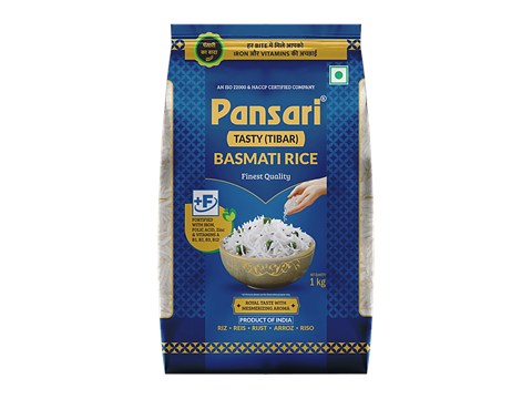 PANSARI Tasty Basmati Rice - Fortified With Vitamin A, B1 & Iron, Royal Taste, 1 kg