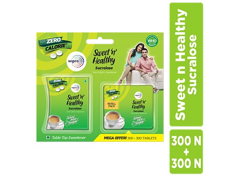 Wipro Zero Calorie Sweetener| Safe Sucralose Tablets, 600 pc