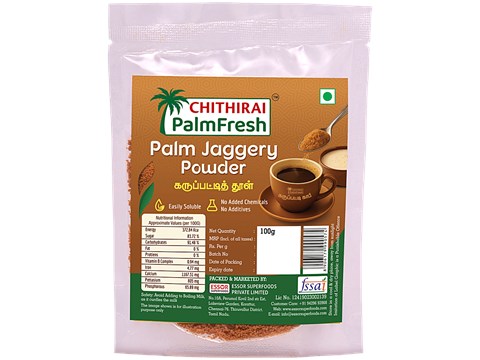 Chithirai Crystalized Palm Jaggery - Natural Sweetener, Pure, Helps In Digestion, 100 g