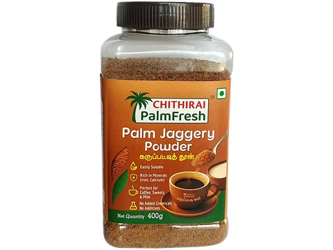 Chithirai Crystalized Palm Jaggery - Natural Sweetener, Pure, Helps In Digestion, 400 g