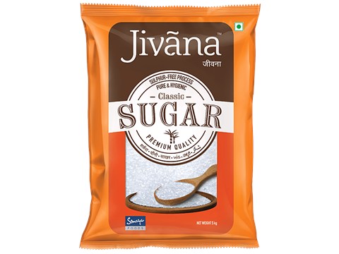 Jivana Classic Sugar - Premium Quality, Sulphurless, Pure & Hygeinic, 5 kg