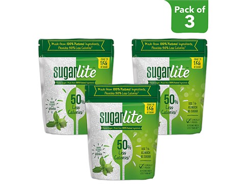 Sugarlite Blended Sugar - 50% Less Calories, With Stevia, For Tea , Coffee, Baking Needs, 500 g