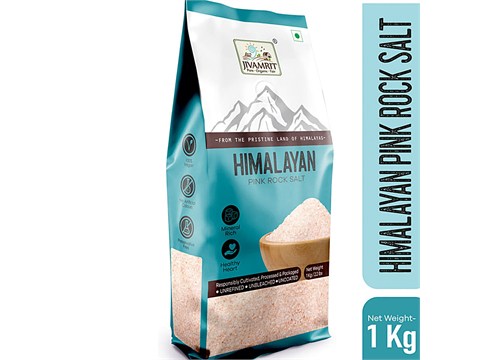 Jivamrit Organic Himalayan Pink Rock Salt, 1 kg