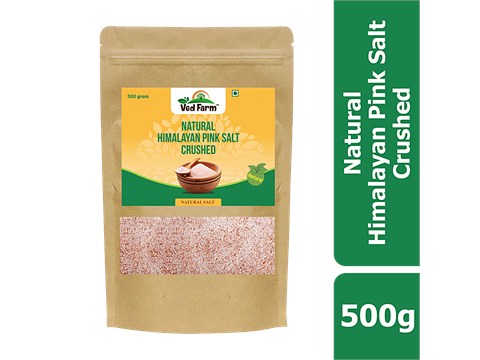 Ved Farm Natural Himalaya Pink Salt - Crushed, Rich In Calcium, Increases Blood Circulation, 500 g