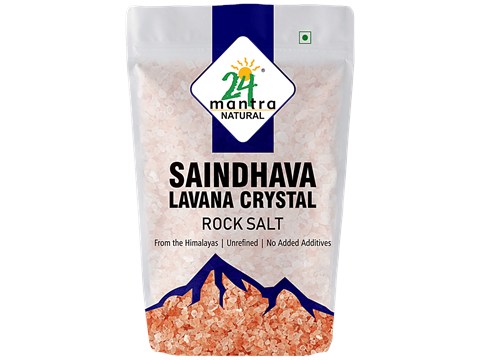 24 Mantra Organic Saindhava Lavana Crystal Rock Salt, 1 kg