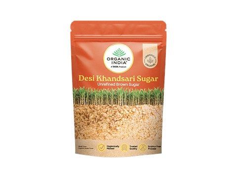 Organic India Desi Khandsari/Unrefined Brown Sugar, 500 g