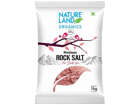 Natureland Organics Himalayan Pink Rock Salt, 1 kg