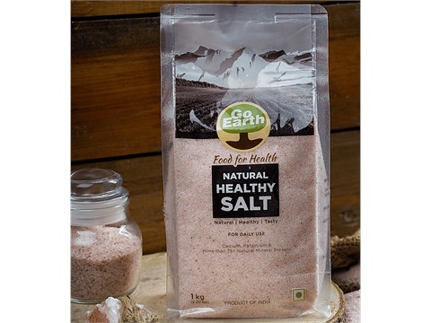 GO EARTH Natural Rock Salt / Sendha Namak - Unprocessed, Nutritious, Mineral Rich, 1 kg