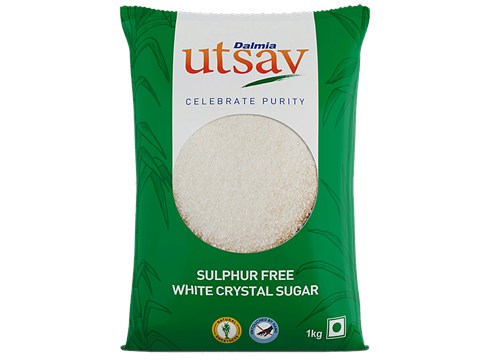Dalmia Utsav White Crystal Sugar - Sulphur Free, High Quality, 1 kg