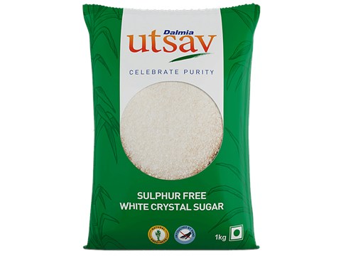 Dalmia Utsav White Crystal Sugar - Sulphur Free, 2 kg