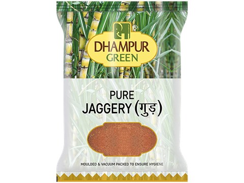 Dhampur Green Jaggery/Gur - Vacuum Packed, 1 kg