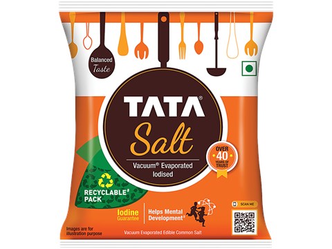 Tata Salt Vacuum Evaporated Iodised Edible Common Salt, 1 kg